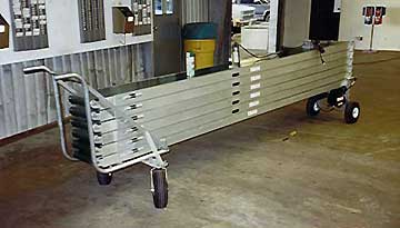 Porta-Veyor portable conveyor system. Compact, stackable, easy to move, set up, and tear down.
